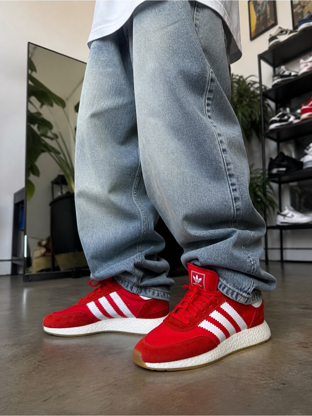 Adidas Iniki Runner Boost Red White Sneakers Men’s Size 10
